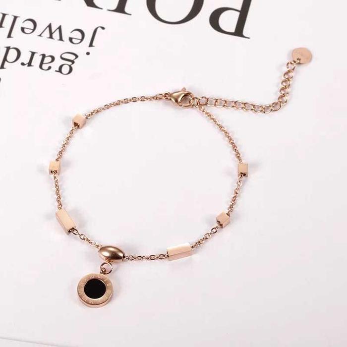 elang Titanium Black Romawi / Gelang Titanium Import Korean Style.