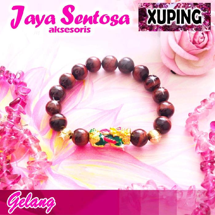 Xuping Gelang Batu 10mm Bola 8mm Liontin Naga Pixiu