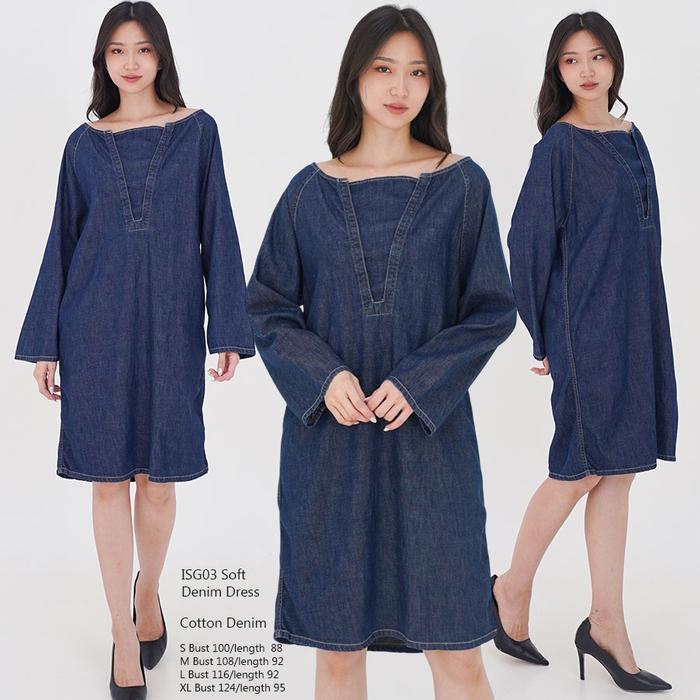 Isuga 03 RL Denim Dress Pakaian Wanita