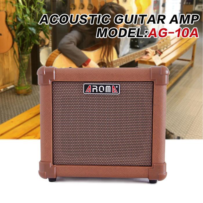 Aroma 10W Brown Amplifier Speaker Box Electric Guitar Amplifier Radio