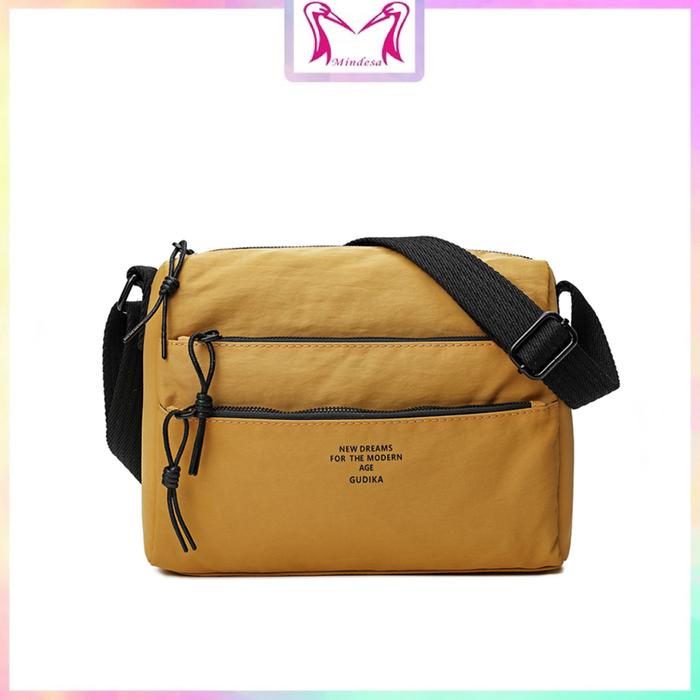 Mindesa nylon canvas cross body bag baru casual commuting water proof travel small backpack