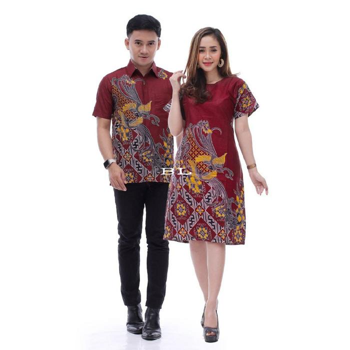 Baju Batik Couple Motif Kenari Merah