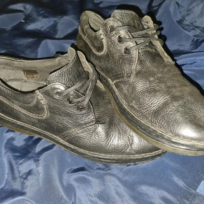 Dr Martens Shoes Hampshire Mens 12 Insole 30 Black Leather Lace Up Industrial Oxfords.