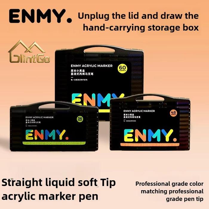 ENMY Marker Akrilik Marker Cat Air 80 Warna Set Lengkap untuk Kanvas Seni DIY Lukisan Marker Cair