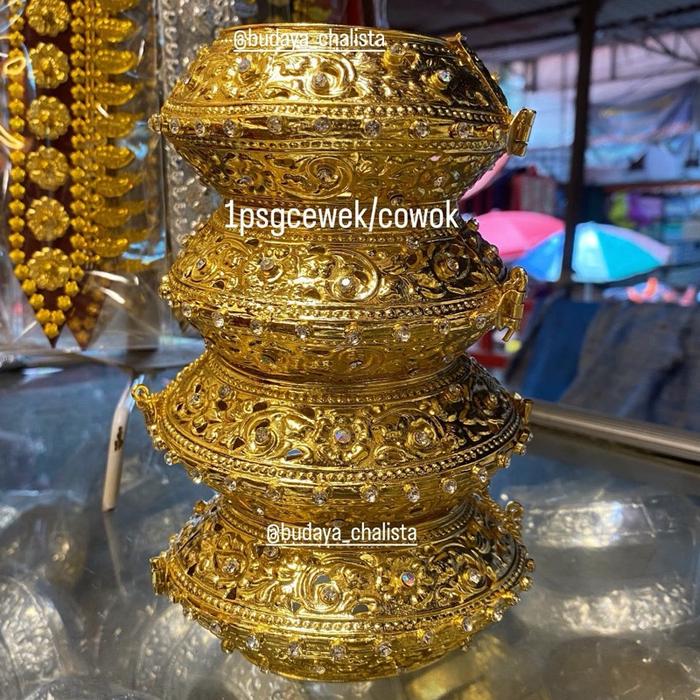 gelang pengantin kano adat palembang sepuh emas