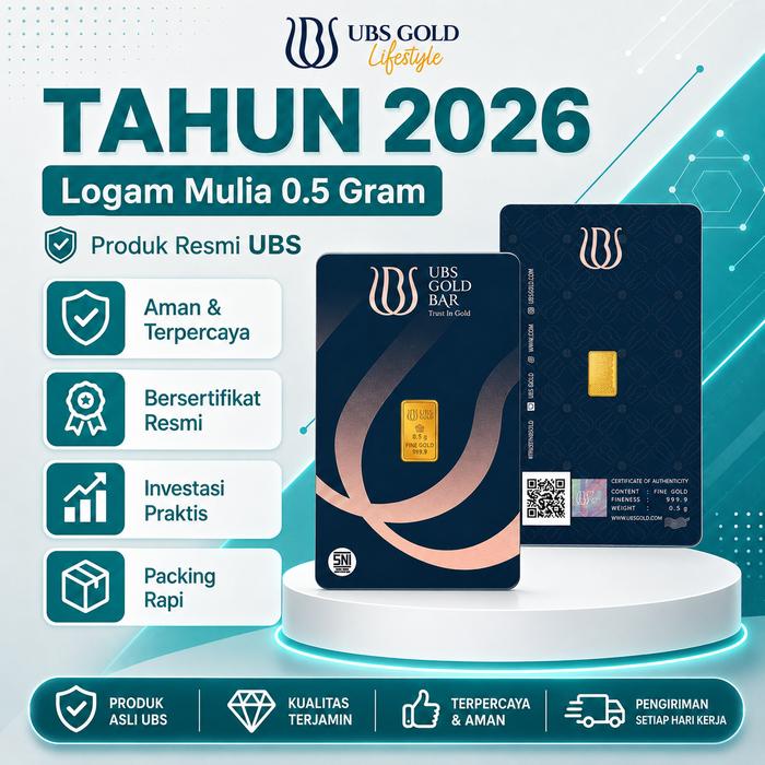 0.5 Gram UBS LM Logam Mulia Emas Batangan Investasi Press Original Asli Barcode