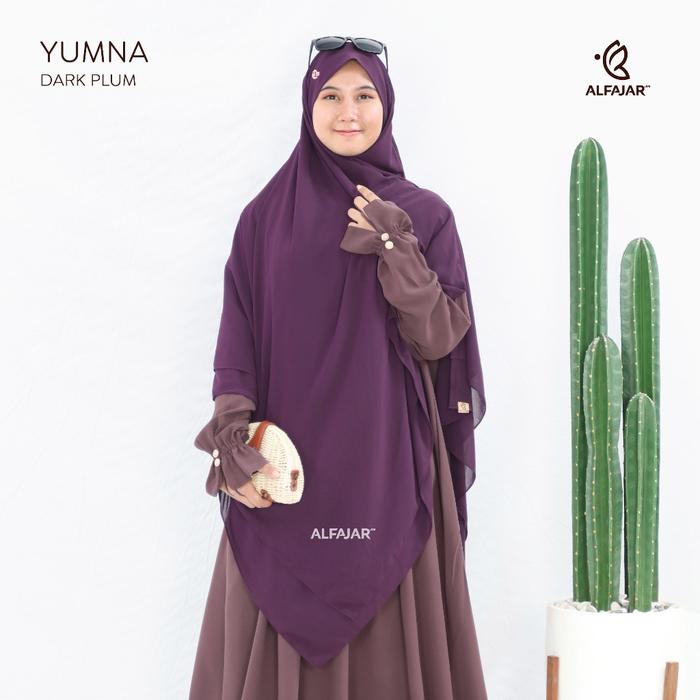 Jilbab Khimar Kerudung Pasmina Bandana Dua Layer Syari Muslimah Yumna Ceruty By Alfajar Griya Muslim