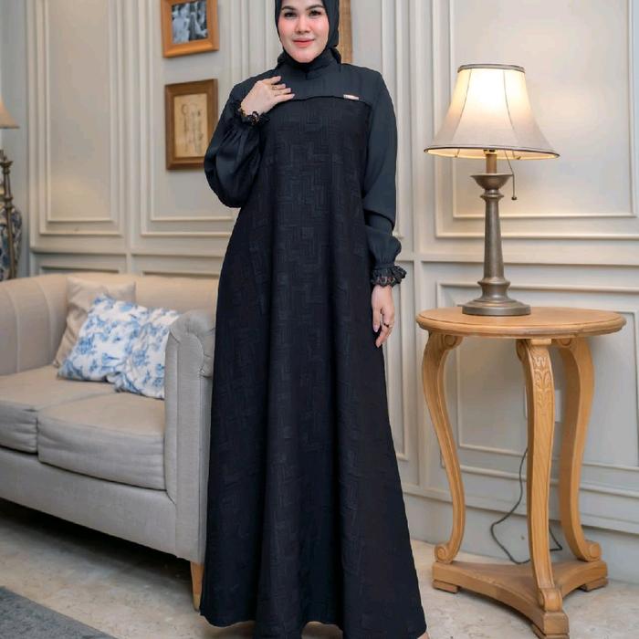 Qila Dress Only asya jaguar import mix lady ice premium original by Arsyakayla hitam putih/ pakaian 