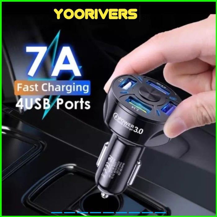 Charger 7A Casan mobil 4 lubang fast charging casan mobil 4 usb quick charge saver fast charging