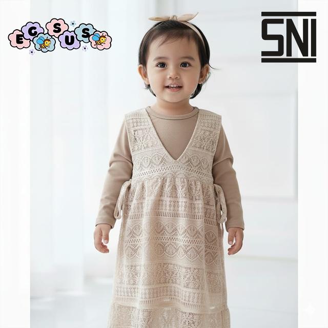 (EGSUS) Gamis Bayi Perempuan Newborn 0-18 Bulan Vest Brukat Anak Rompi Katun Spandek mocca tiktok ba