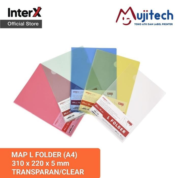 INTERX MAP PLASTIK L SLEEVE HOLDER A4 12 PCS TRANSPARAN - Clear/Bening