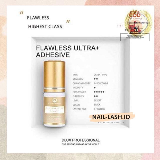 Terlaris DLUX FLAWLEES ULTRA+ KERING DALAM 1 DETIK LEM GLUE EYELASH EXTENSION Baru