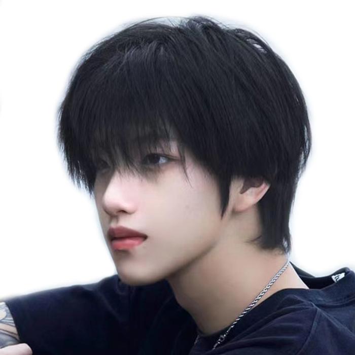 Rambut pendek para pria wig, versi Korea, gaya rambut pria tampan, cos, gaya Jepang, gaya remaja, dk