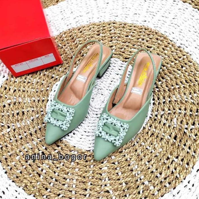 Sepatu heel mules wanita SHA-007/sepatu heel tali wanita terbaru/sepatu heel wanita bahan glosi