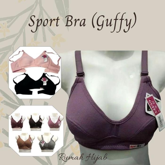 OBRAL 3 Pcs BH Guffy Sport BRA Wanita Guffy Sport BH Tanpa Busa Kait 2 CUP A