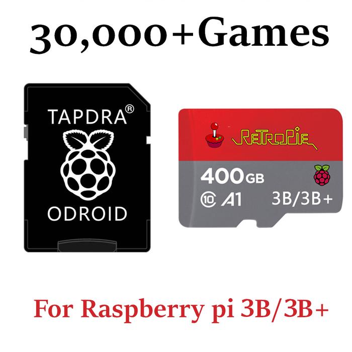 400 GB Retropie SD Card - Latest Raspberry Pi 3 B+ 30,800+ Games! 3D