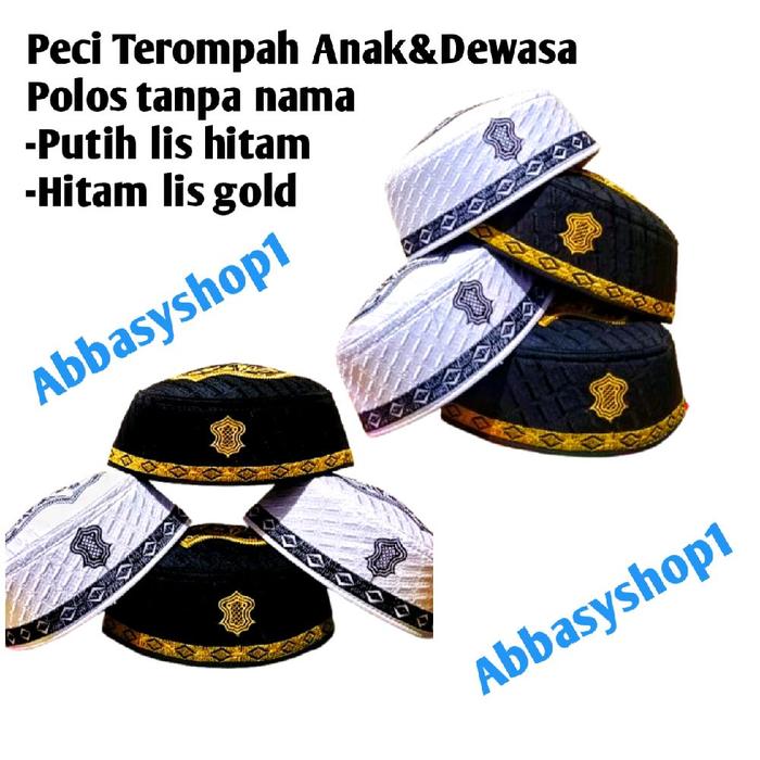 peci terompah polos / peci terompah tidak pakai nama