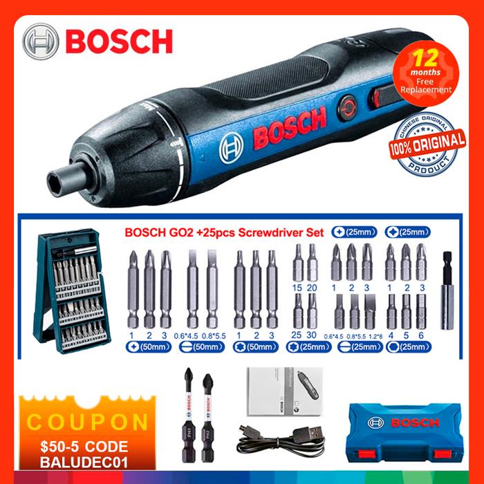 Set Obeng Elektrik BOSCH Go2 3.6V Bosch GO (GEN-2.0) Obeng Pintar