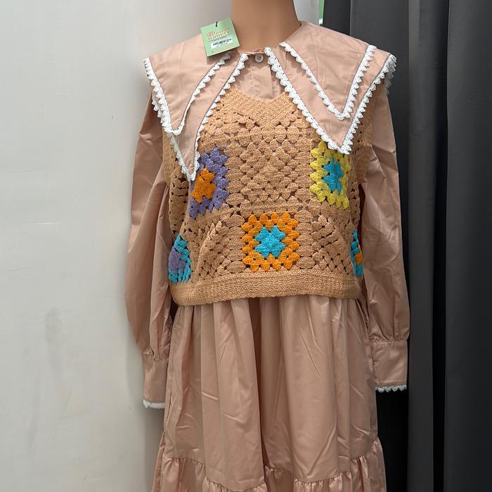 DRESS RAJUT VIVORIE PEACH