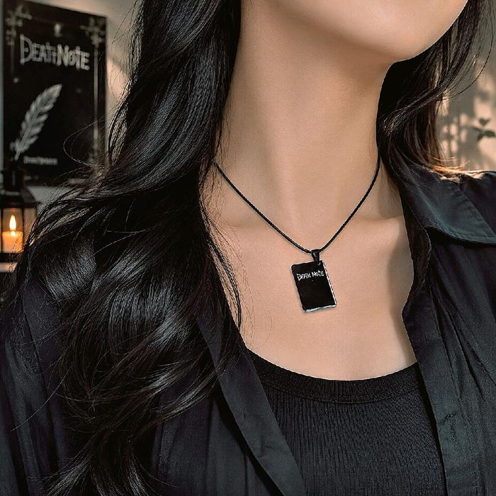 Death Note Kalung Buku Hitam dengan Desain Unik dan Elegan untuk Tampilan Menarik Buku Death Note Ak