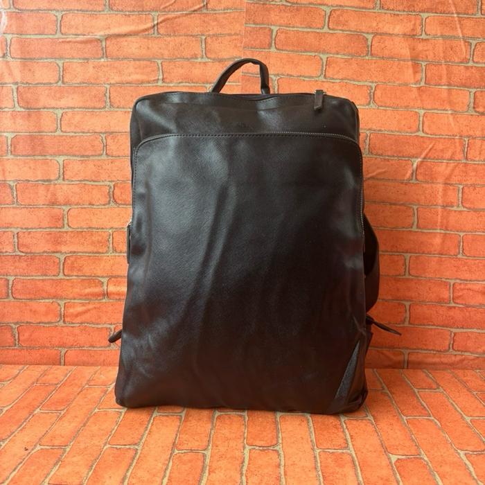 TAS RANSEL KULIT PRIA BON SECOND BRANDED HITAM / TAS RANSEL KERJA PRIA SECOND