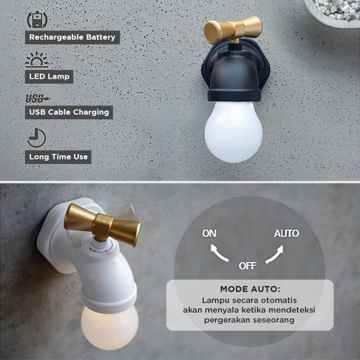 TOKKADO Mizu Lampu Tidur Keran Air Tempel Dinding LED USB Charge Lucu