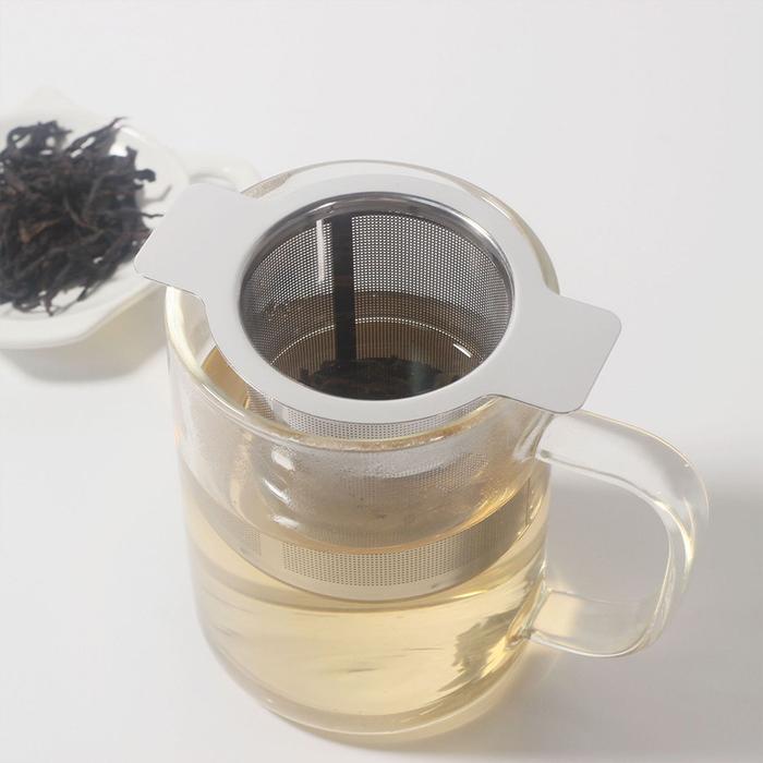 Tea Strainer Tutup Saringan Teh Penyeduh Teh Stainless Steel Metal Filter