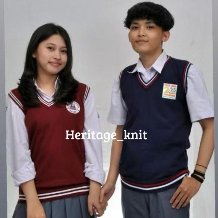 ROMPI RAJUT LIST KOREA KNIT BAHAN TEBAL PREMIUM SERAGAM SEKOLAH SMP/SMA/KANTORAN UNISEX /M/L/XL/XXL/