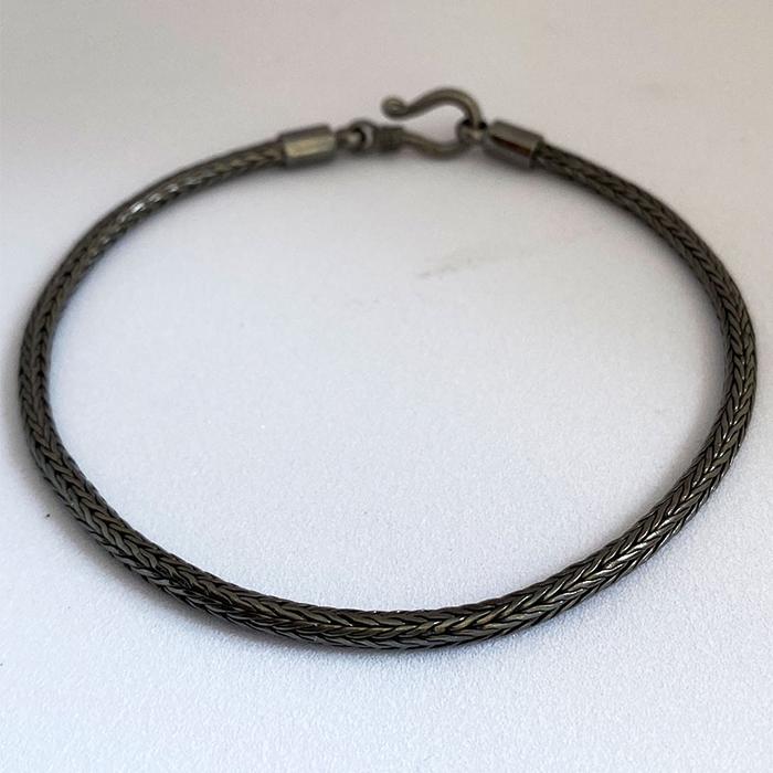 Black Rhodium Chain Bracelet / Gelang Pria Black Rhodium Silver 925