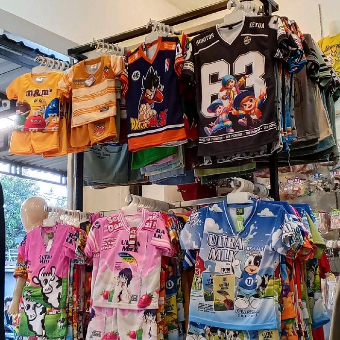 Setelan jersey anak karakter jajanan