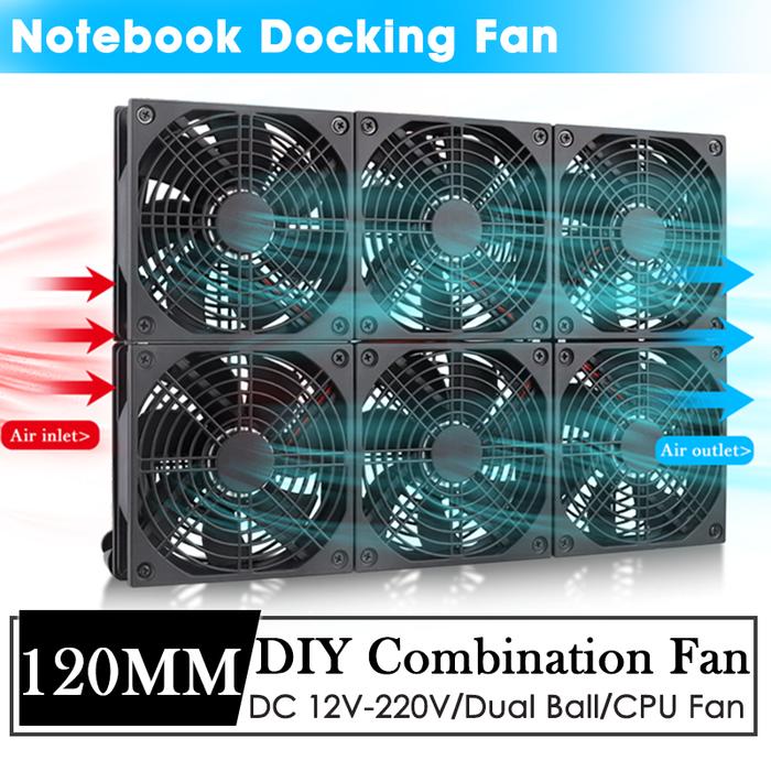Gdstime 120mm&360mm Universal Notebook Base Large Air Cooler DC 12V 220V 240V Power Adjustable Speed