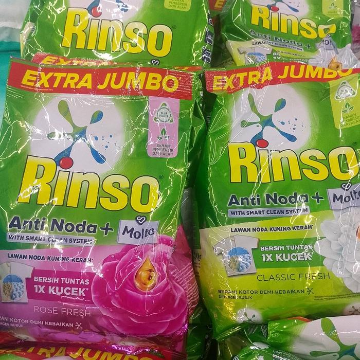 Rinso Anti Noda + Molto detergen bubuk kemasan jumbo 1.8 kg Rose Fresh / Classic fresh