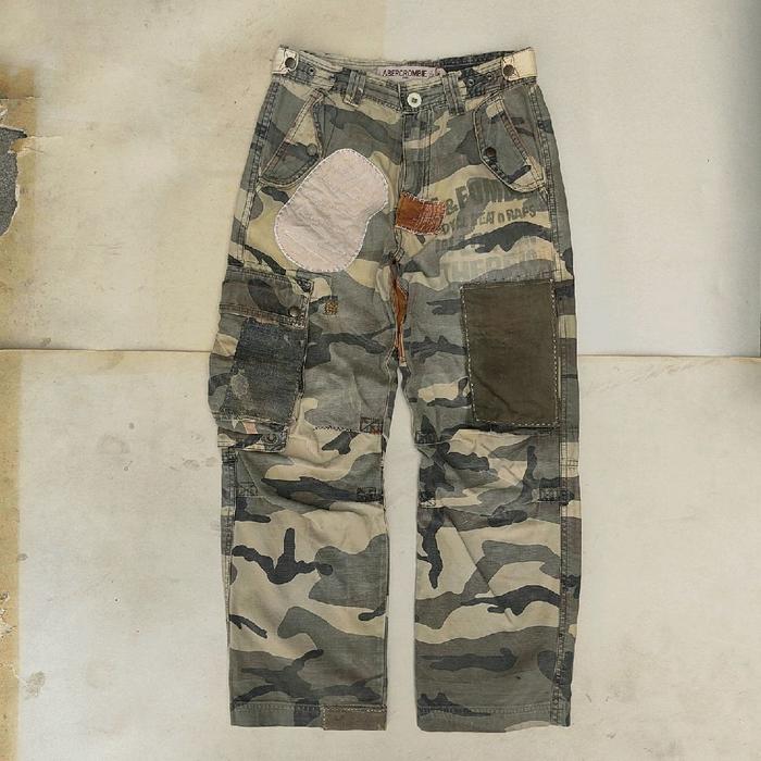 Abercrombie military cargo pants custom patch