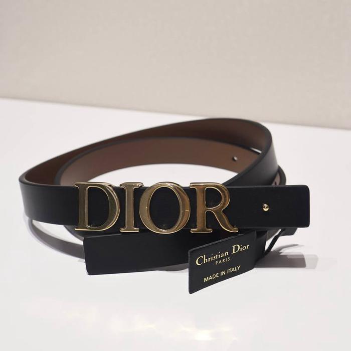 Christian dior D-Dream logo reversible 20mm belt in black brown ghw
