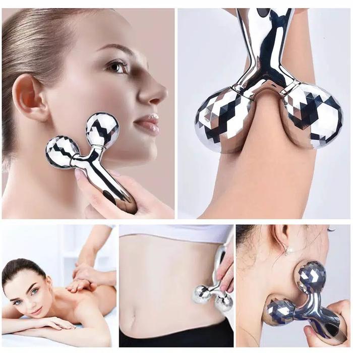 HBM Alat Pijat Muka Wajah 3D Massager Roller Pengencang Wajah Pijat Manual