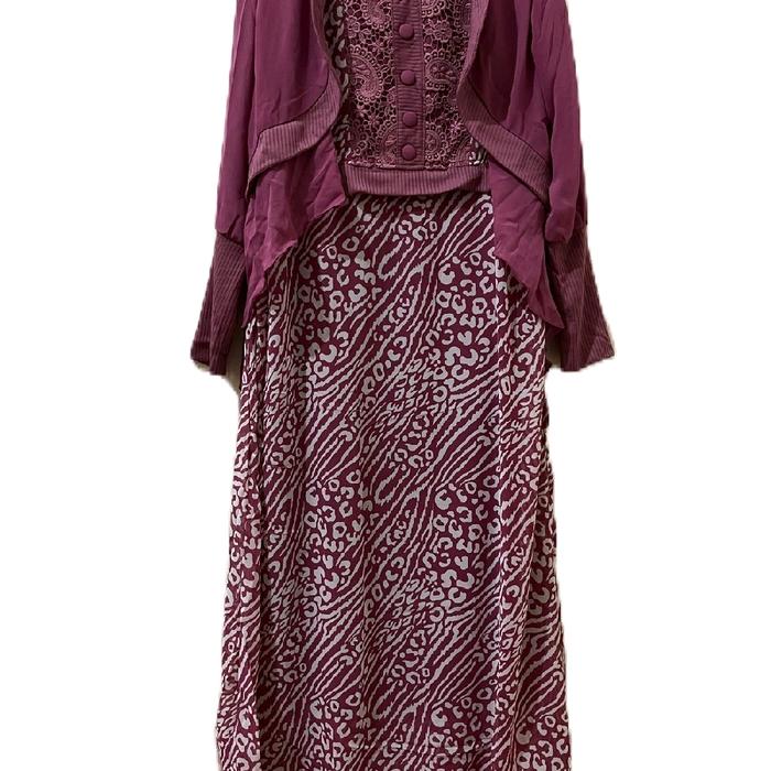gamis wanita bermodel outer  merek FHA dua lapis, berbahan kain shivon Dress Setelan Dewasa Panjang
