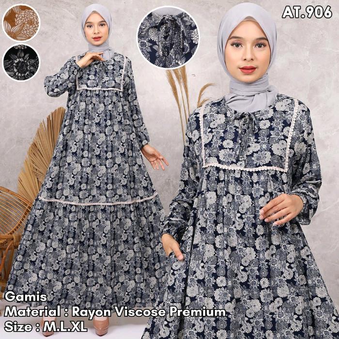 Gamis Bunga BWI 188/Gamis Rayon Premium/Gamis Wanita Muslim