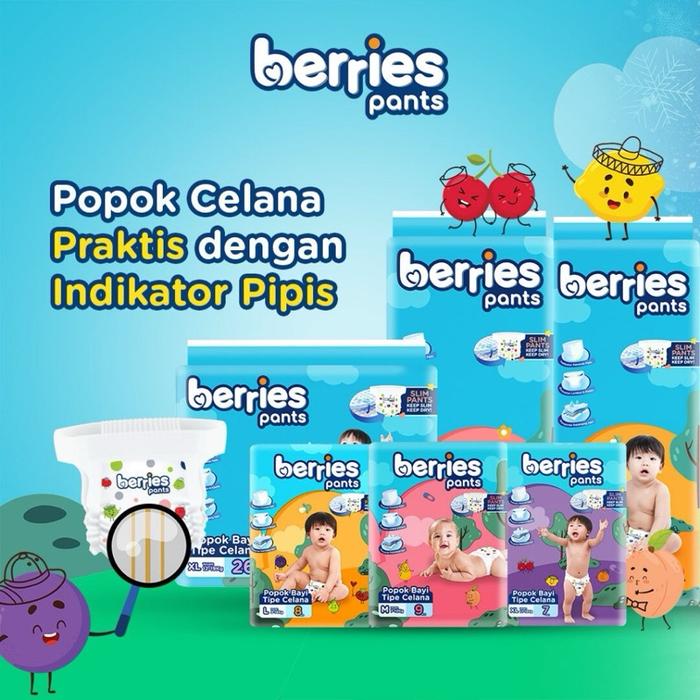 Berries Popok Pants M34 / L30 Grosir