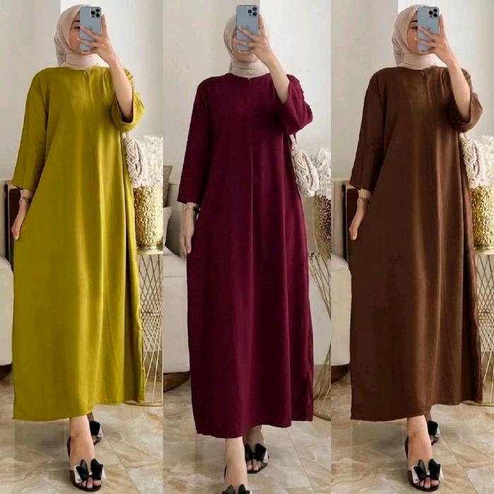 Daster lengan 3/4 rayon twill - daster rayon twill premium - daster busui