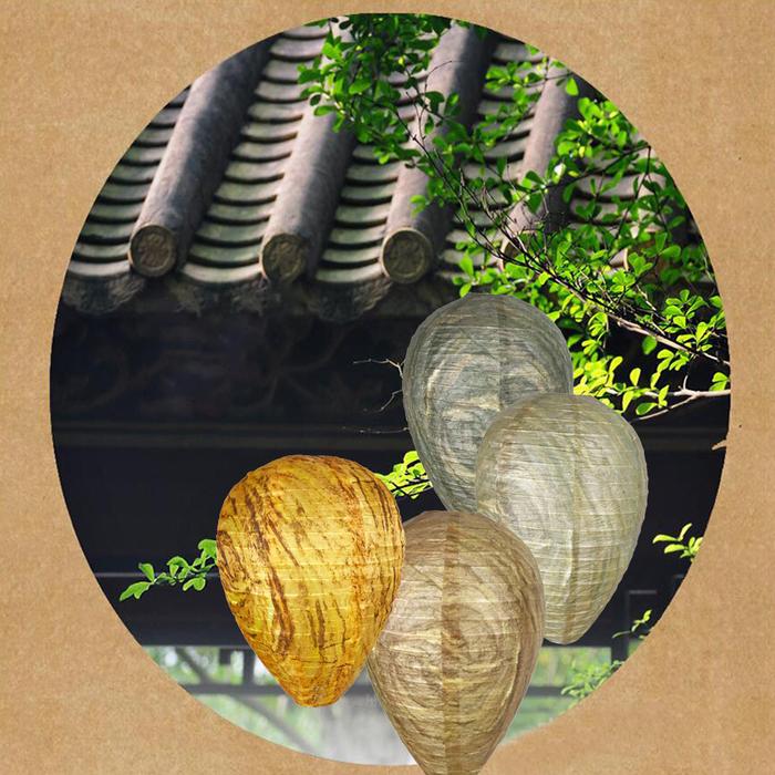 4Pcs Wasp Deterrent Lantern 28x22cm Wasp Nest Decoy Paper Hornet Deterrents Non-Toxic Home Yard Supp