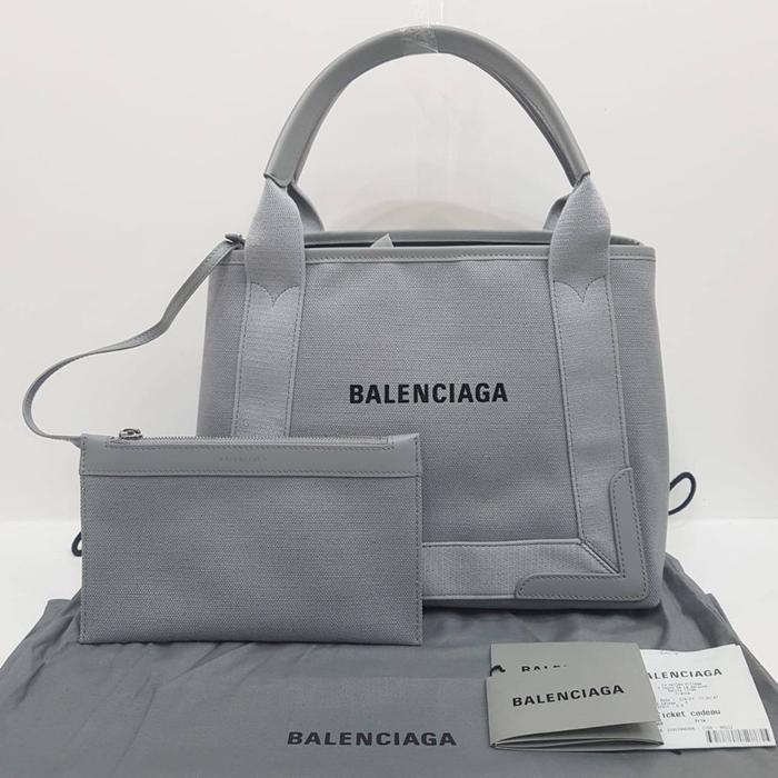 BALENCIAGA CABAS TOTE BAG CANVAS GREY