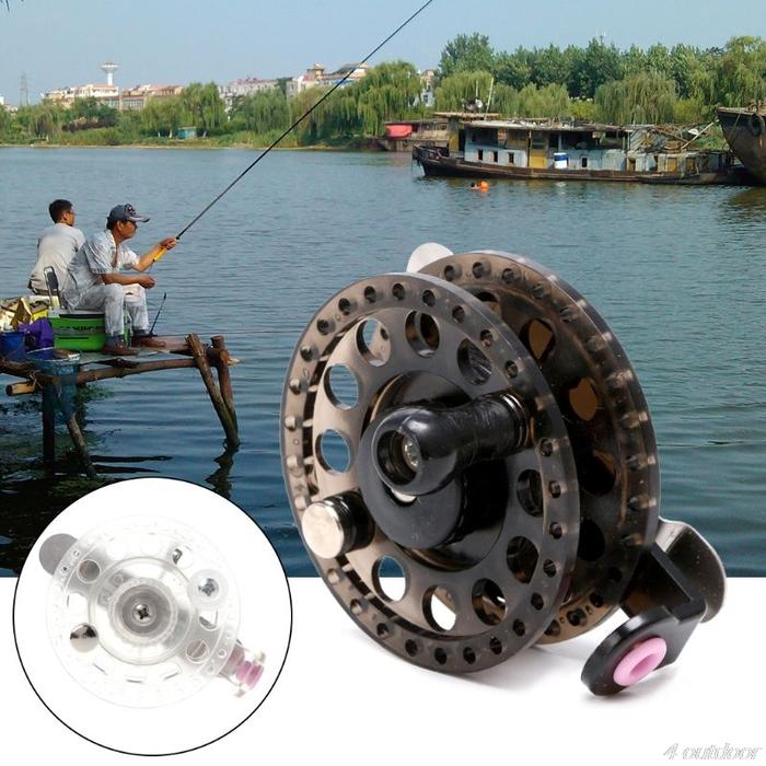 Plastic Ice Fishing Reels Fly Fishing Tackle Round Wheel