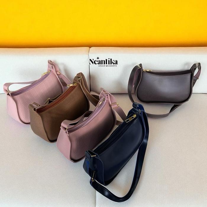 Tas Sena Slempang Bahan Tebal - Termurah, Adjustable Strap, Miniso Croco Sintetis, Ukuran 20x13x8cm,