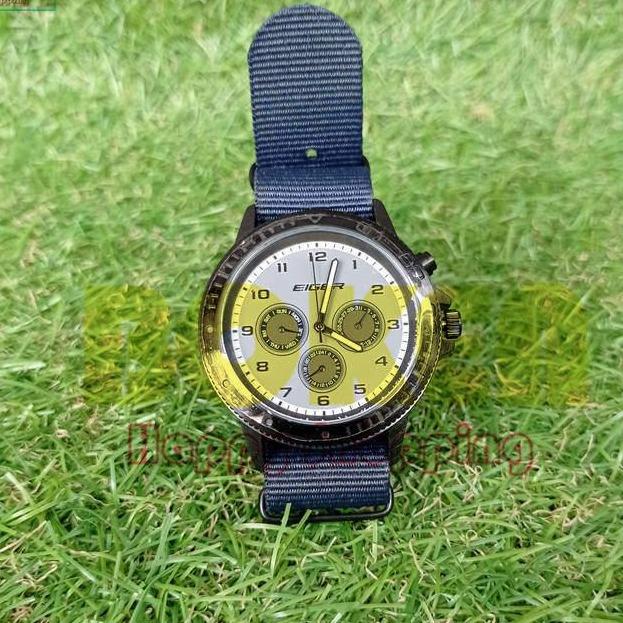 Jam Tangan Pria Eiger Torque Analog Watch 910003973 Navy Black Water Resistant Original