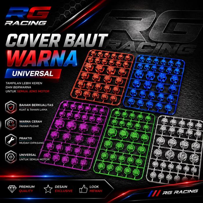 Cover Baut Monel Probolt Thailand Motif Flower Warna Tutup Baut Probolt L 8 10 12 14 Universal