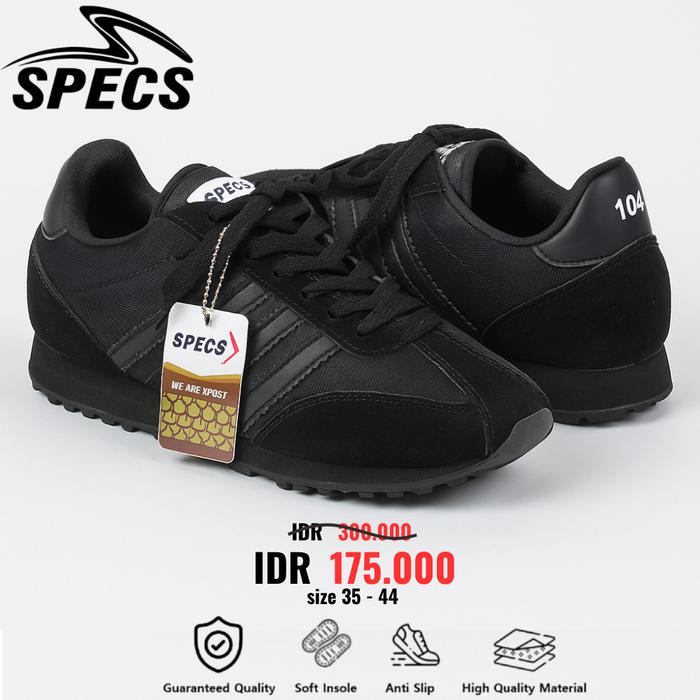 (BISA COD) SEPATU SEKOLAH SPECS104 ALL BLACK SEPATU SEKOLAH - SEPATU ANAK PREMIUM BISA COD BAYAR DI