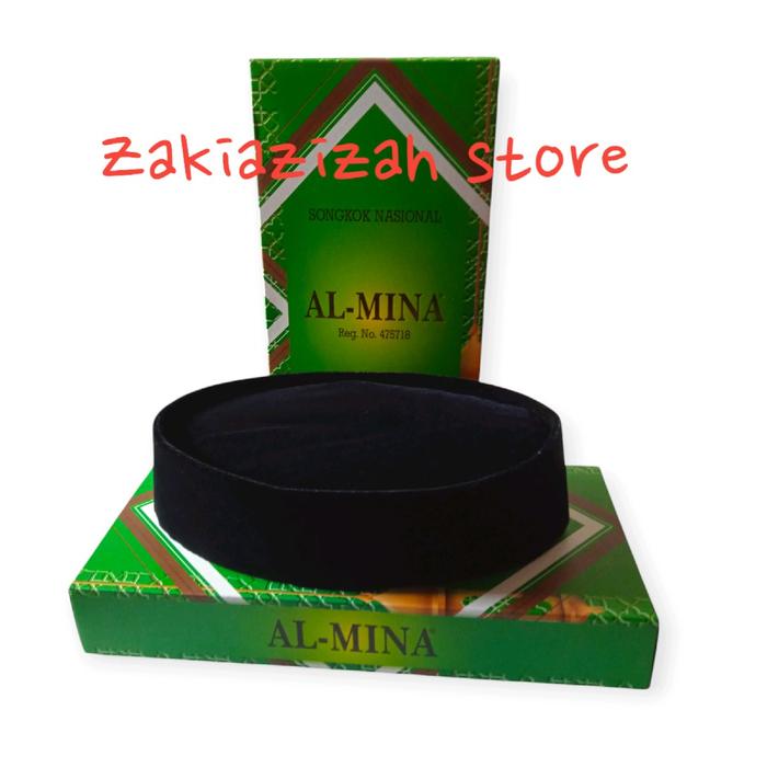 Songkok Al-mina/kopiah al mina/Peci al mina/Songkok hitam untuk sholat