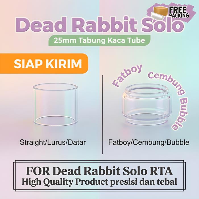 [KUALITAS TERBAIK] Kaca Dead Rabbit Solo Replacement straight Glass Clear