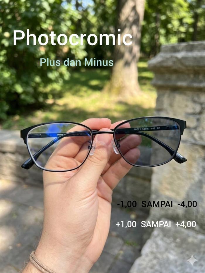 KACAMATA PHOTOCROMIC PRIA WANITA Gratis Lensa PLUS(+1.00 s/d +4.00) DAN MINUS(-1.00 s/d-4.00) SIAP P