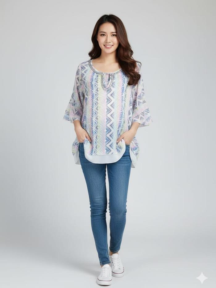 Avv Blouse Standard Keyhole Neck Atasan Blus Branded Wanita